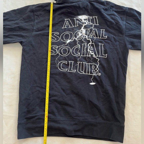 Anti Social Social Club Twisted Lightning Hoodie Black White Size Men’s Large - Picture 2 of 4